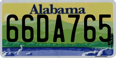 AL license plate 66DA765