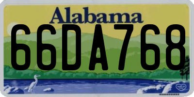 AL license plate 66DA768