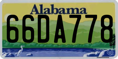 AL license plate 66DA778