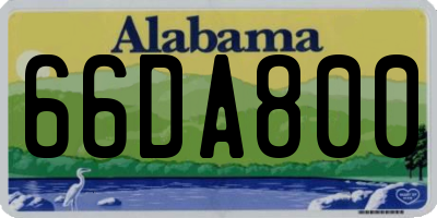 AL license plate 66DA800