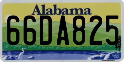 AL license plate 66DA825