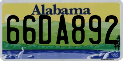 AL license plate 66DA892
