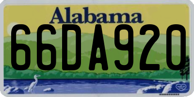 AL license plate 66DA920