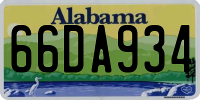 AL license plate 66DA934