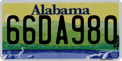 AL license plate 66DA980