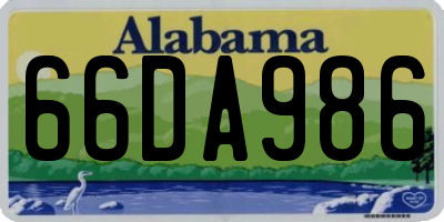 AL license plate 66DA986