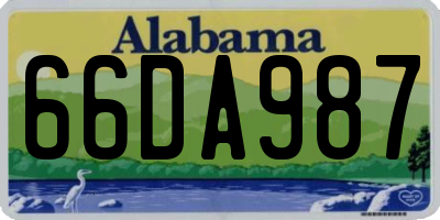 AL license plate 66DA987
