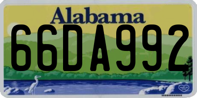 AL license plate 66DA992