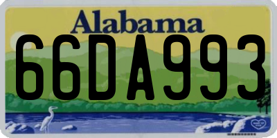 AL license plate 66DA993
