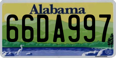 AL license plate 66DA997