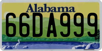 AL license plate 66DA999