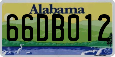 AL license plate 66DB012