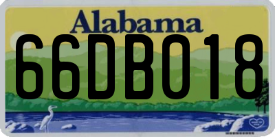 AL license plate 66DB018