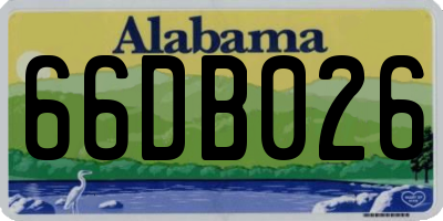 AL license plate 66DB026