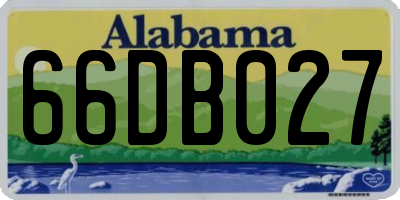 AL license plate 66DB027