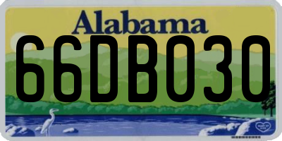 AL license plate 66DB030