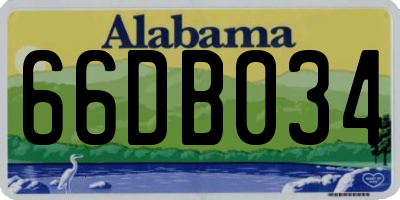 AL license plate 66DB034