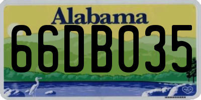 AL license plate 66DB035
