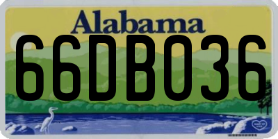 AL license plate 66DB036