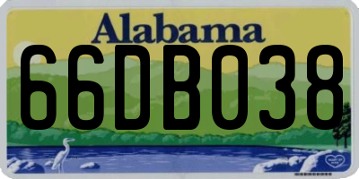 AL license plate 66DB038