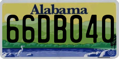 AL license plate 66DB040