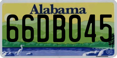 AL license plate 66DB045
