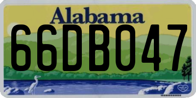 AL license plate 66DB047
