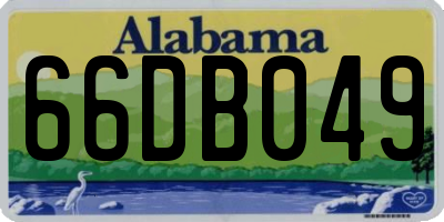 AL license plate 66DB049