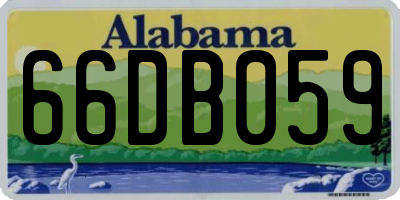 AL license plate 66DB059