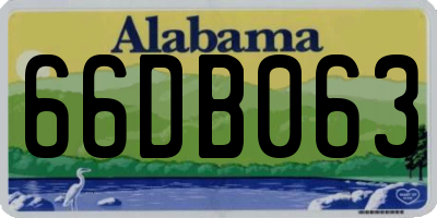 AL license plate 66DB063