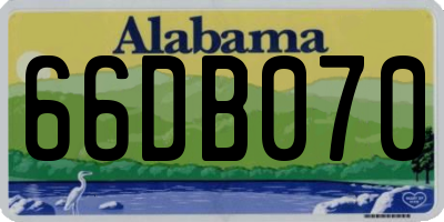 AL license plate 66DB070