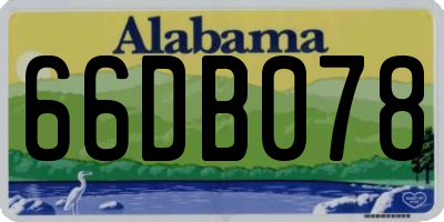 AL license plate 66DB078