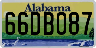 AL license plate 66DB087