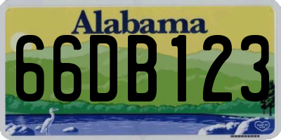 AL license plate 66DB123