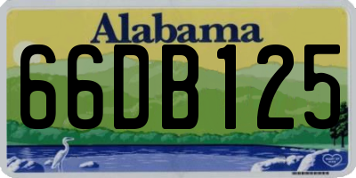 AL license plate 66DB125