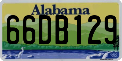 AL license plate 66DB129