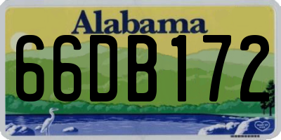 AL license plate 66DB172
