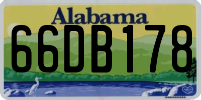 AL license plate 66DB178