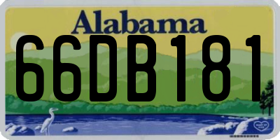 AL license plate 66DB181