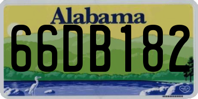 AL license plate 66DB182