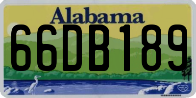 AL license plate 66DB189