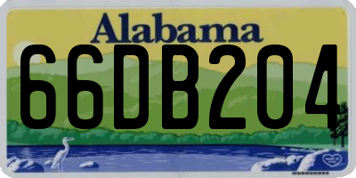 AL license plate 66DB204