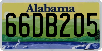 AL license plate 66DB205