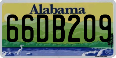 AL license plate 66DB209