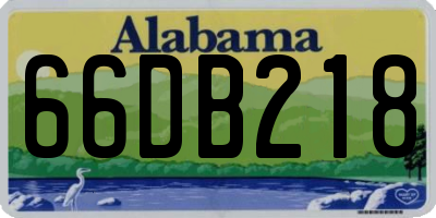 AL license plate 66DB218