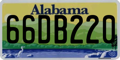 AL license plate 66DB220