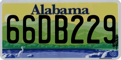 AL license plate 66DB229