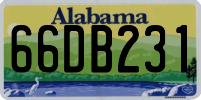 AL license plate 66DB231
