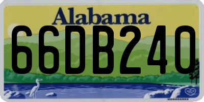 AL license plate 66DB240