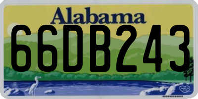 AL license plate 66DB243